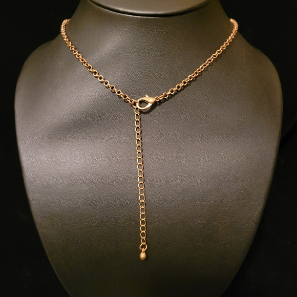 Estate Bohemian Faceted Lucite & Rhinestone Necklace - Picture 4 of 5